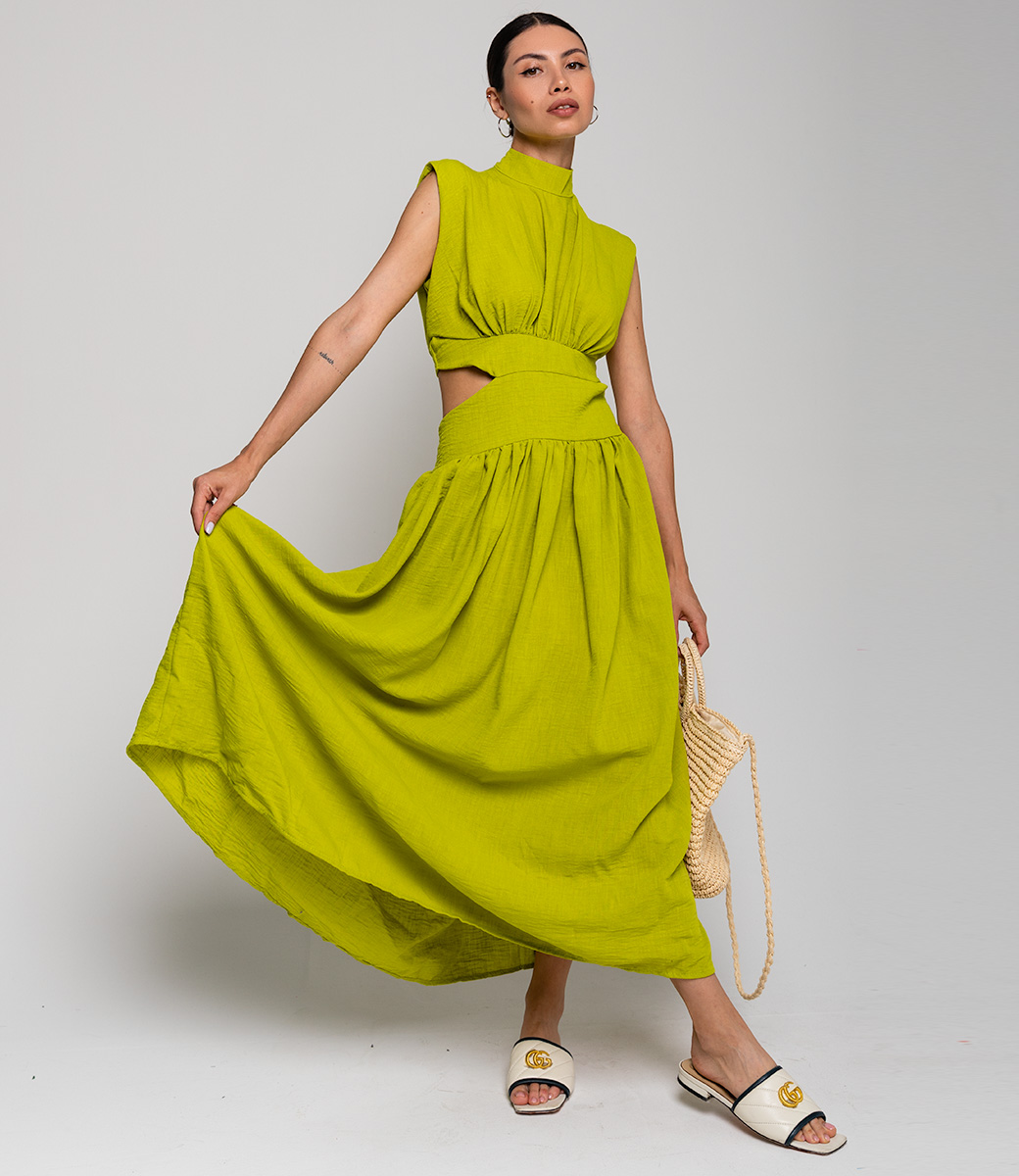 Платье #ОТЦ04002, оливковый - фото 1