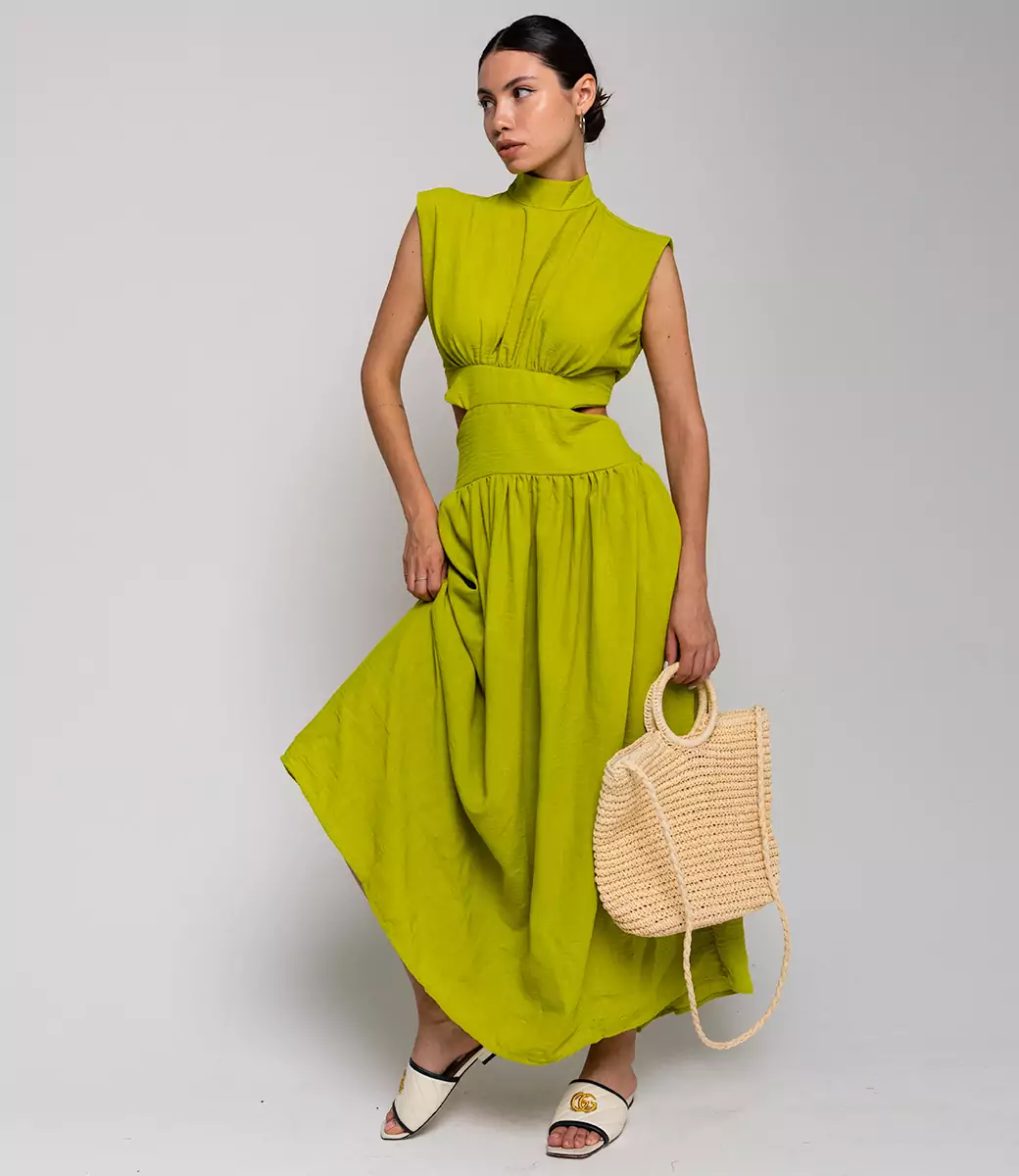 Платье #ОТЦ04002, оливковый - фото 3