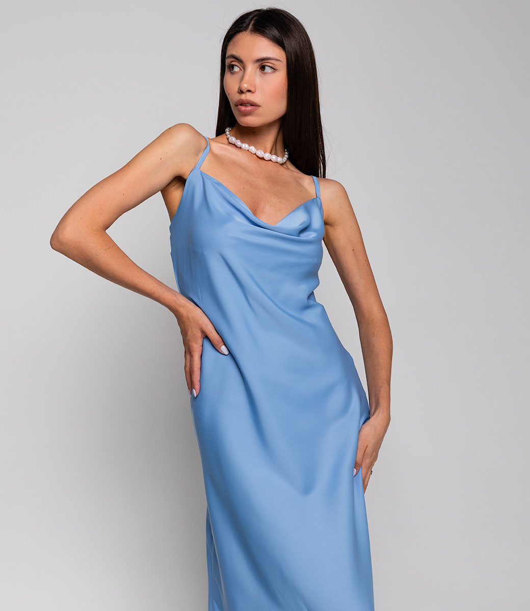 Платье #ОБШ1710, голубой - фото 5