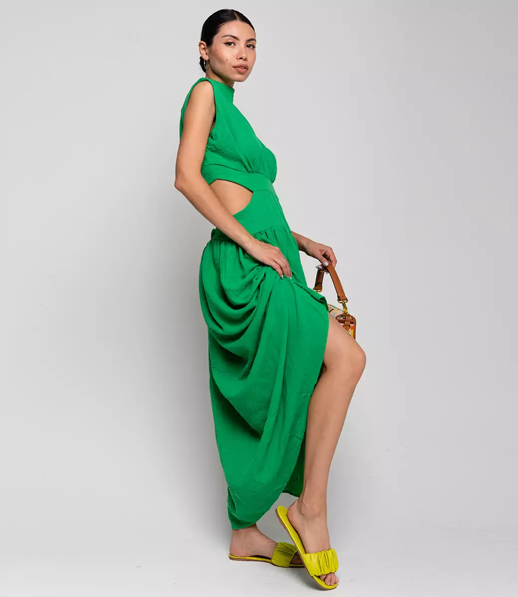 Платье #ОТЦ04002, зелёный - фото 2