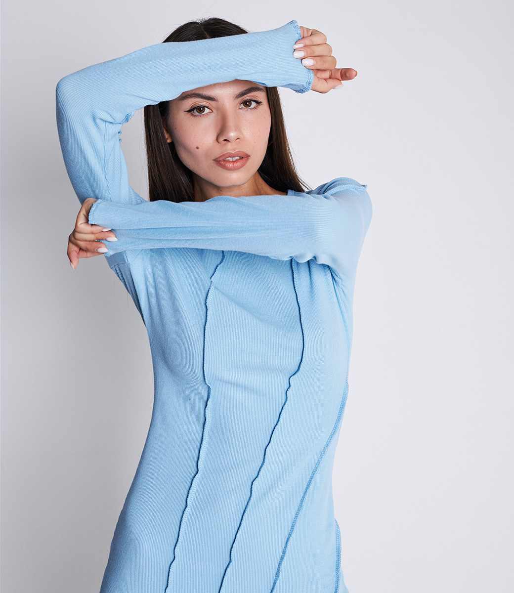 Платье #КТ0136, голубой - фото 3