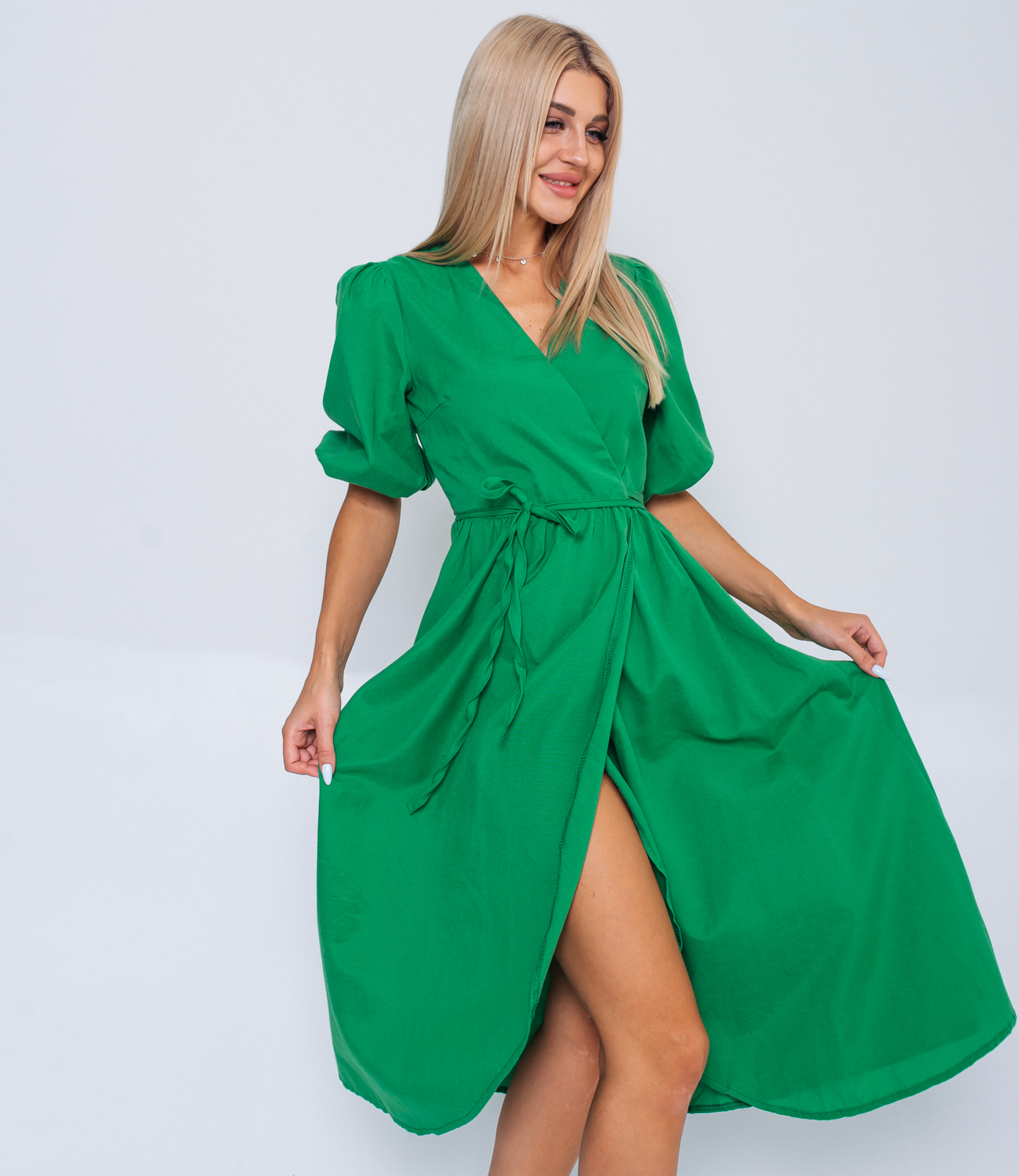 Платье #БШ1521, зелёный - фото 2