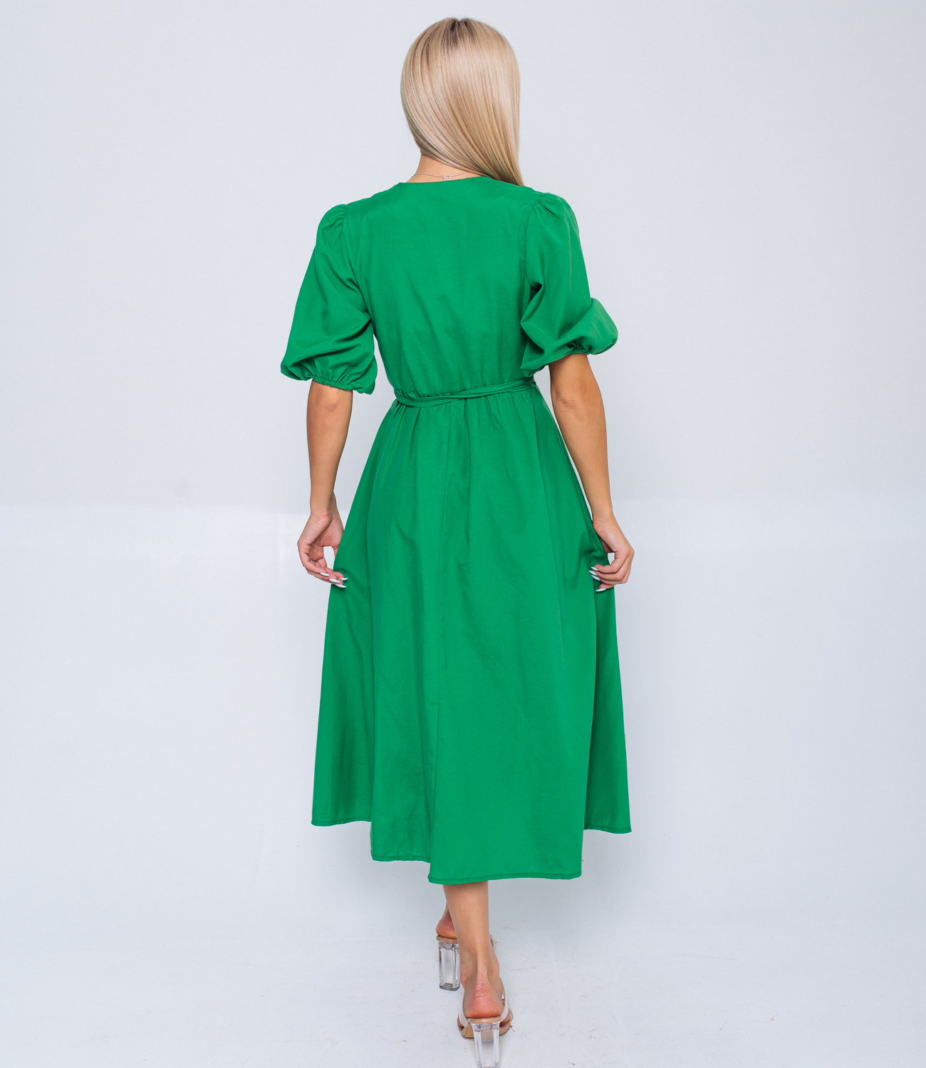 Платье #БШ1521, зелёный - фото 3