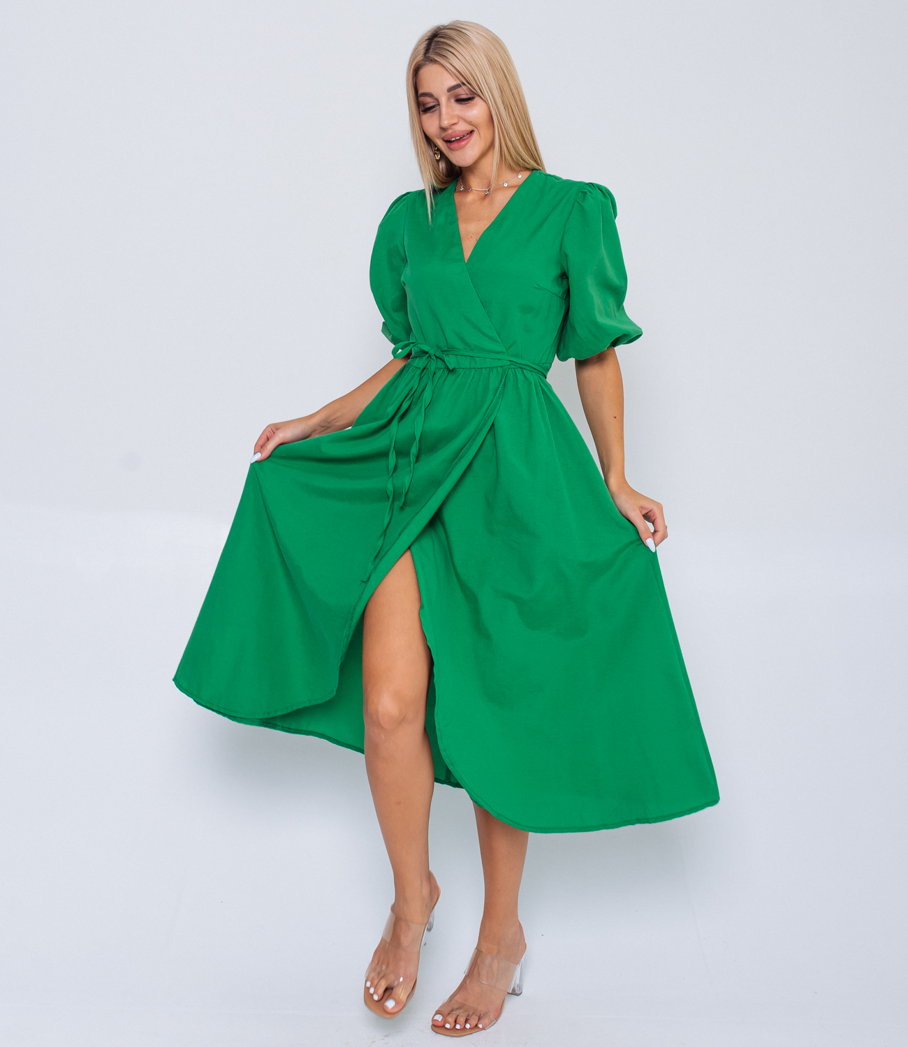 Платье #БШ1521, зелёный - фото 5