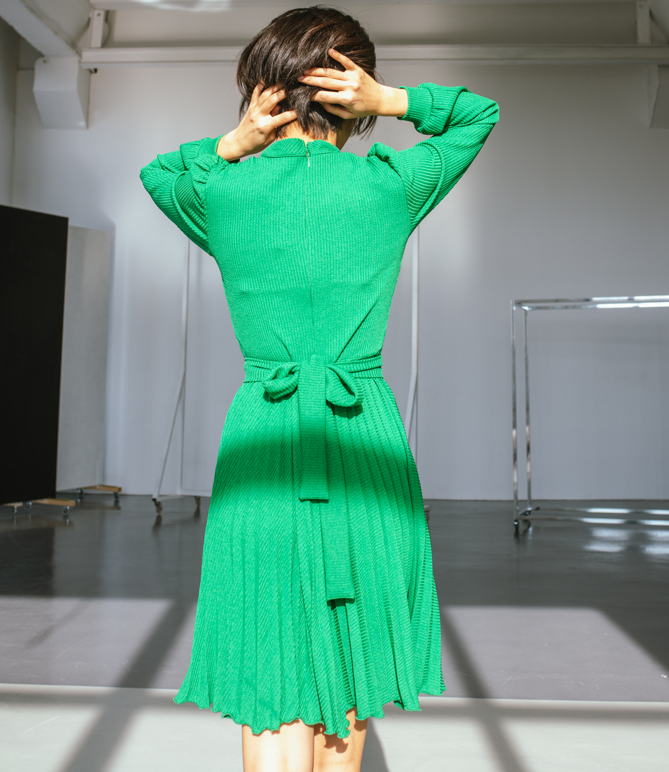 Платье #БШ1278, зелёный - фото 3