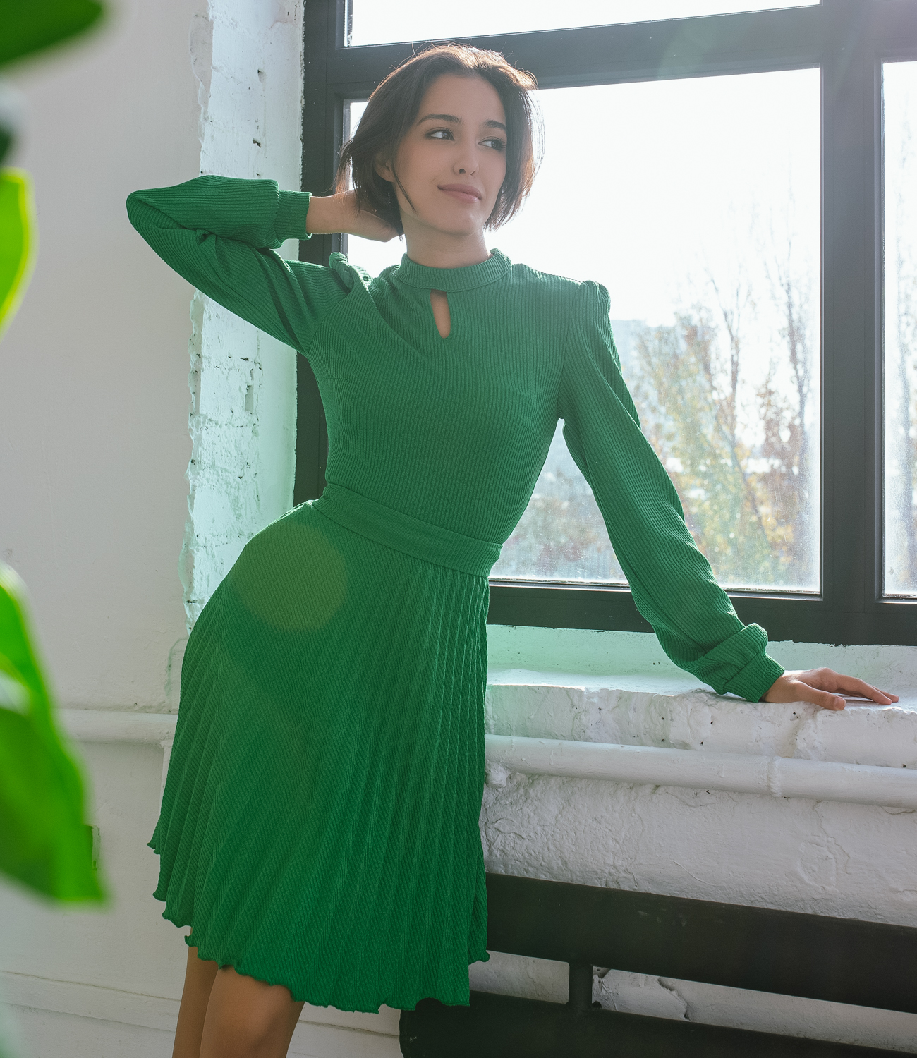 Платье #БШ1278, зелёный - фото 4