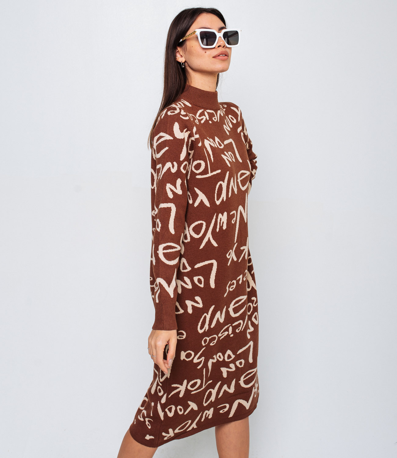 Платье #КТ838 (1), коричневый - фото 2