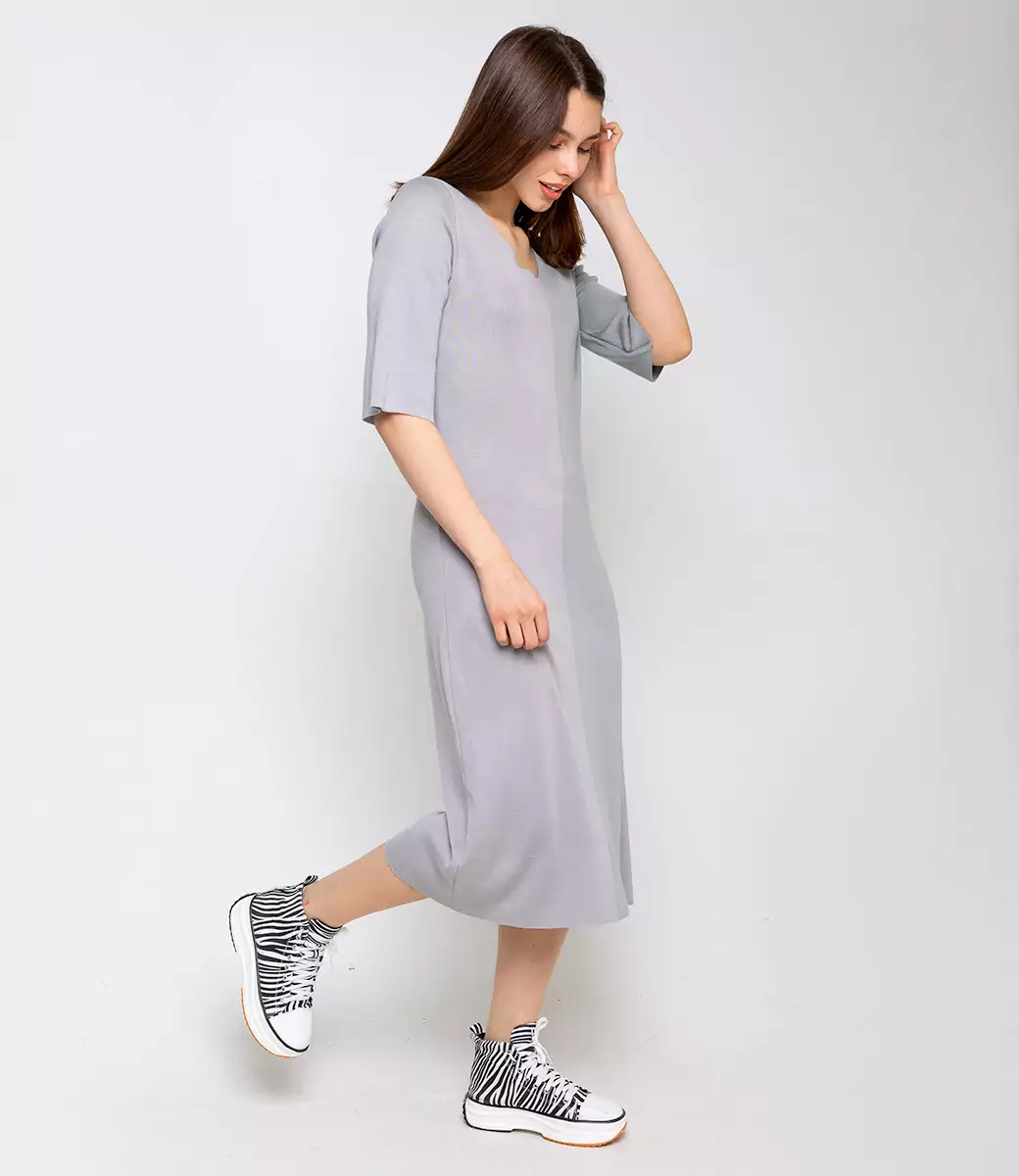 Платье #КТ82115, оливковый, серый - фото 4