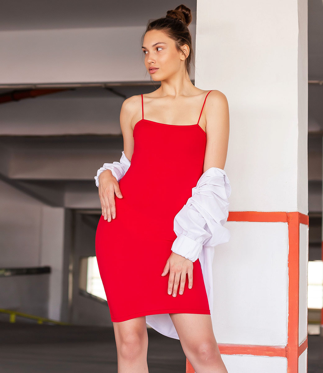 Платье #КТ7, красный - фото 1