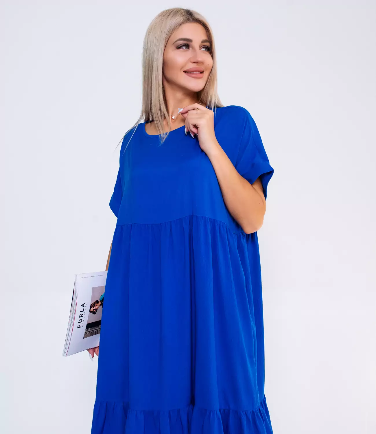 Платье #ОБШ1494, синий - фото 5