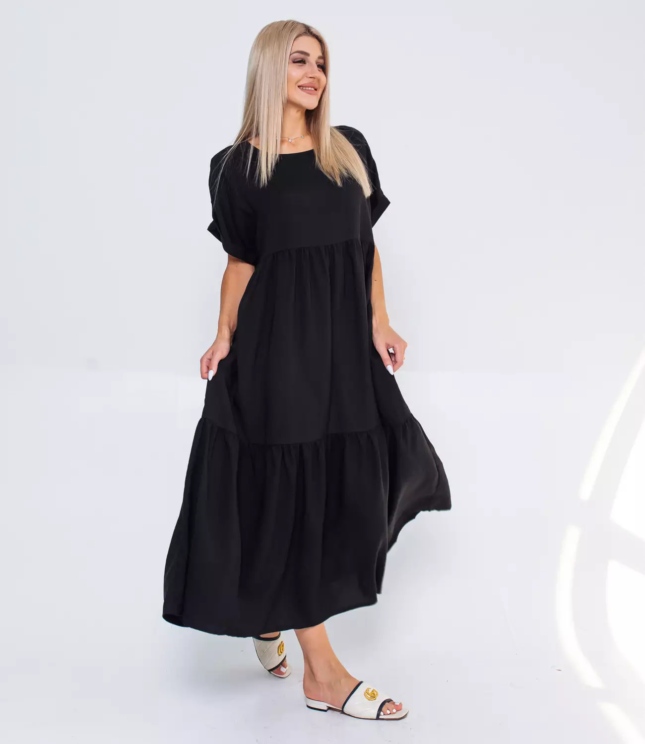 Платье #ОБШ1494, чёрный - фото 2