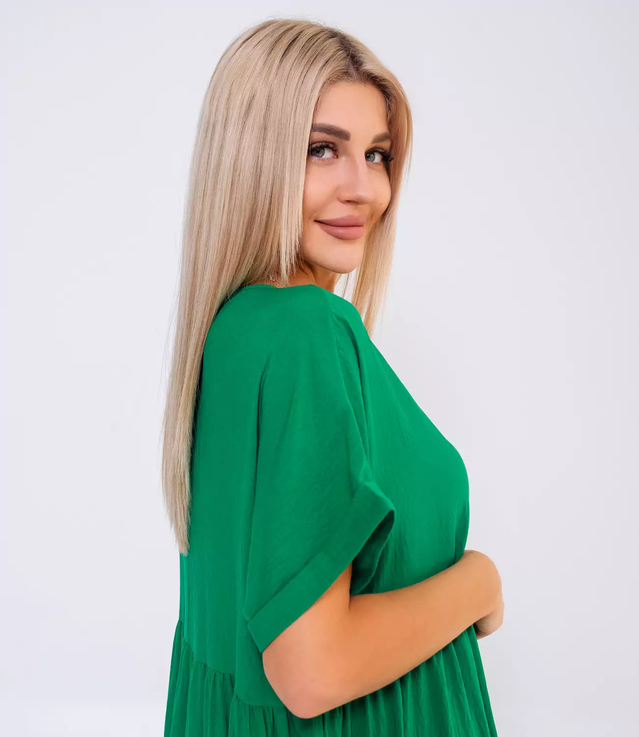 Платье #ОБШ1494, зелёный - фото 5