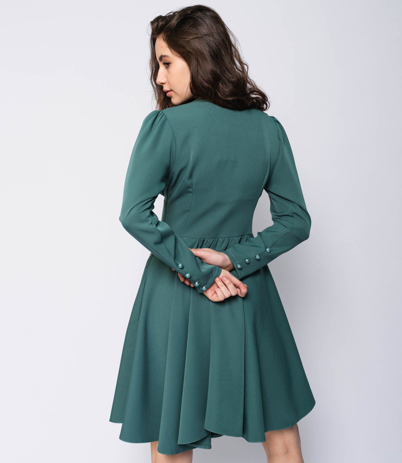 Платье #БШ1296, зелёный - фото 3