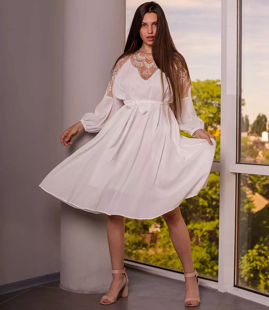 Платье #КТ8230, белый