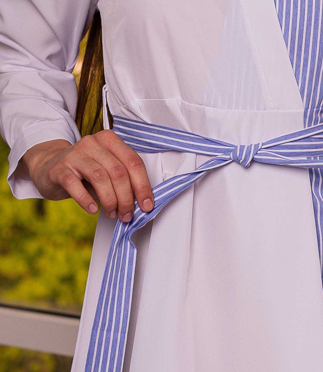 Платье #КТ9858, синий, белый - фото 5