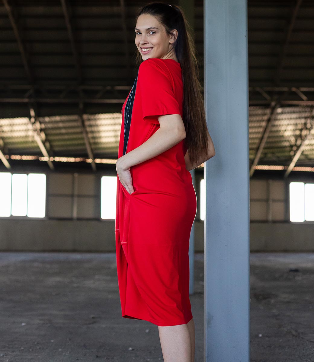 Платье #КТ6063, красный - фото 2