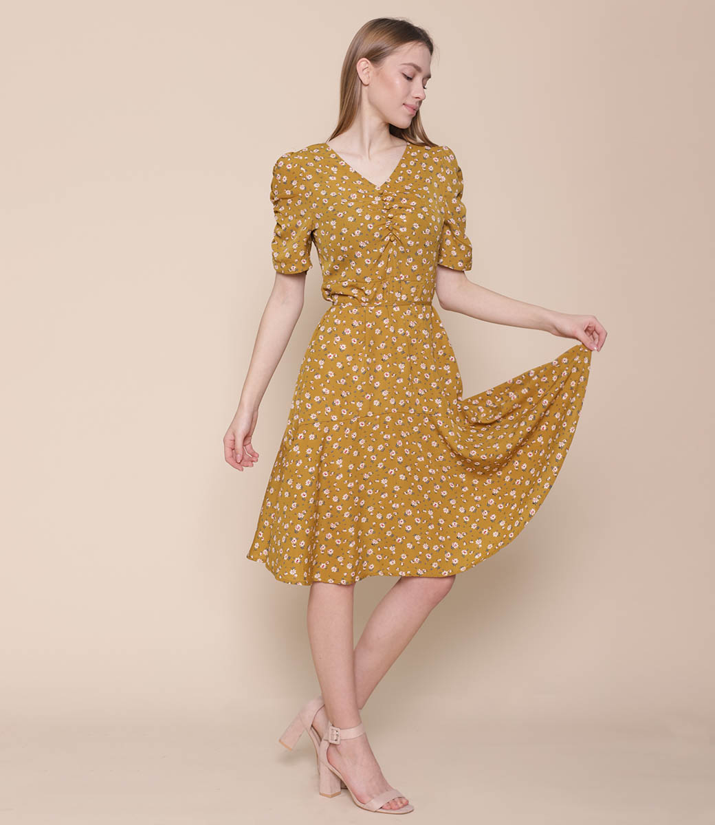 Платье #1370, жёлтый - фото 3