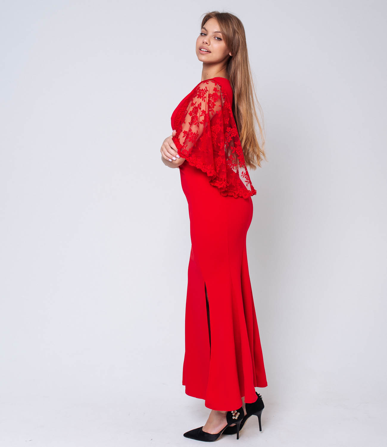 Платье #723, красный - фото 2