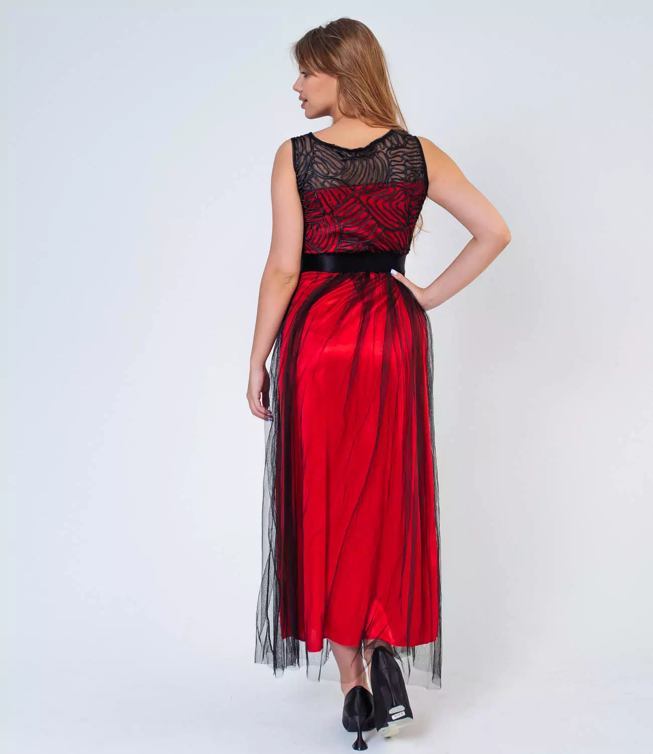 Платье #832, красный - фото 3
