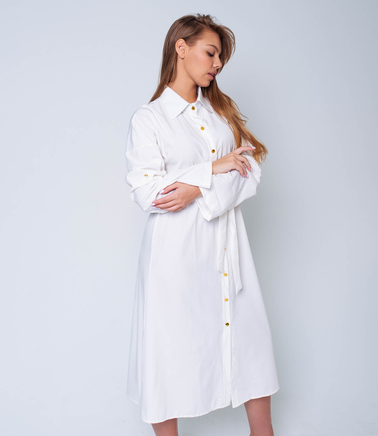 Платье #9963, белый - фото 4