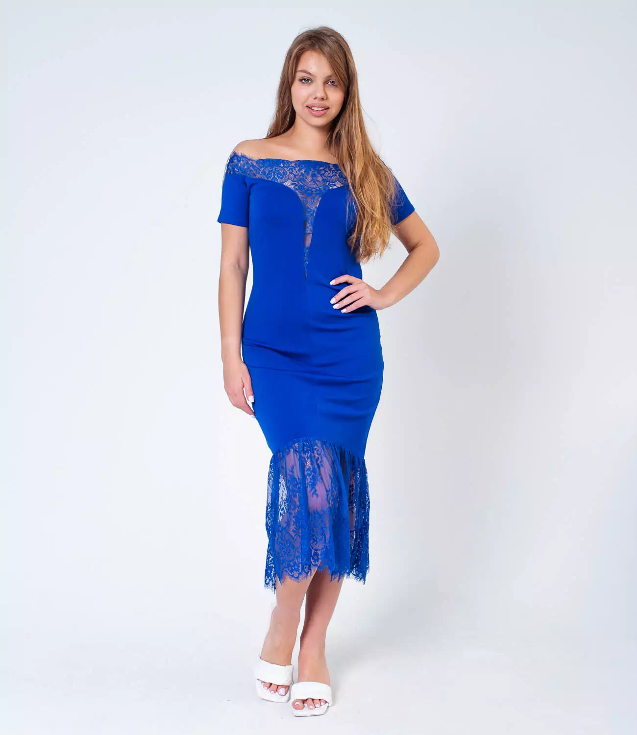 Платье #666, синий - фото 1