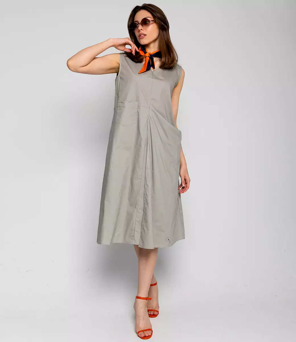 Платье #КТ22771, серый - фото 2