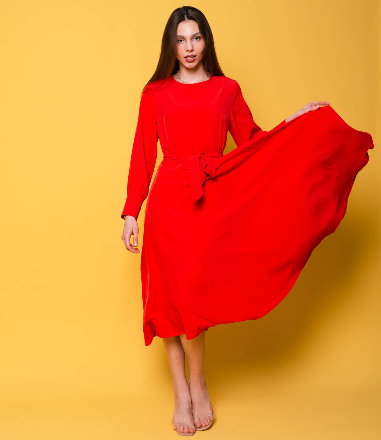 Платье #642, красный - фото 2