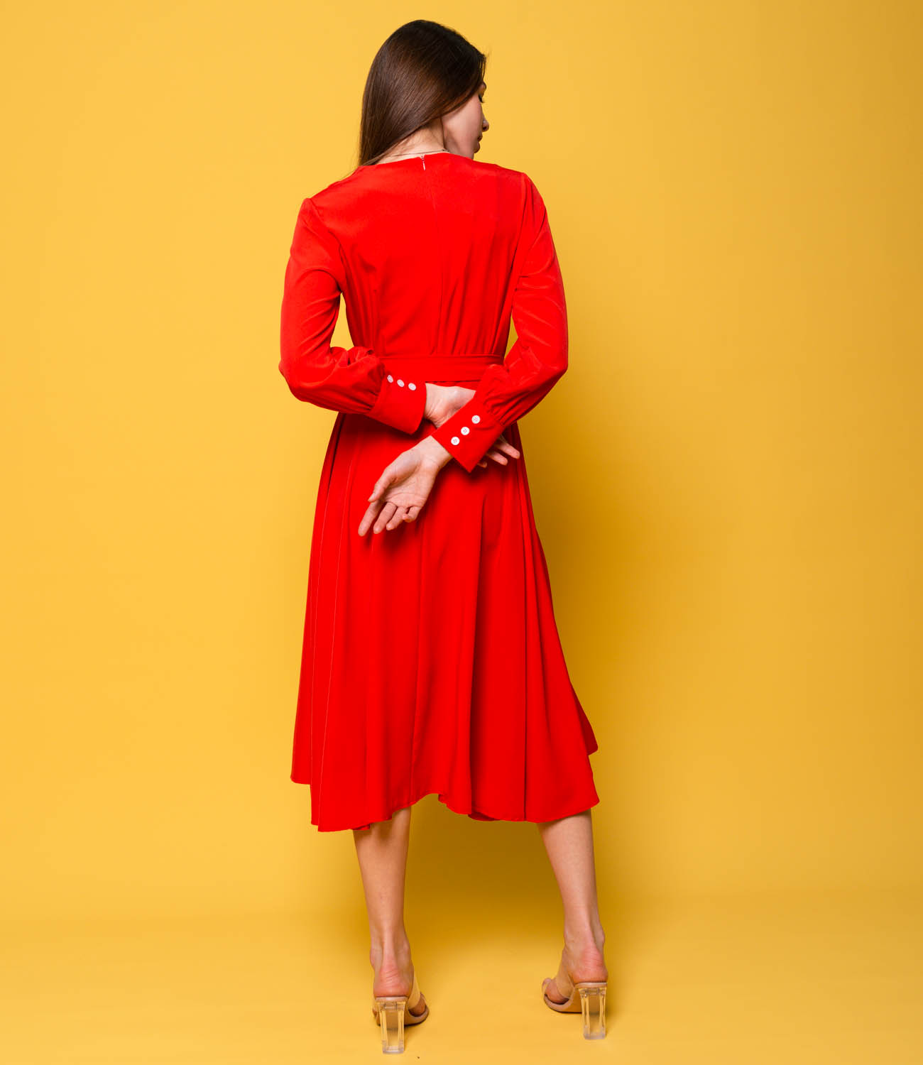 Платье #642, красный - фото 4