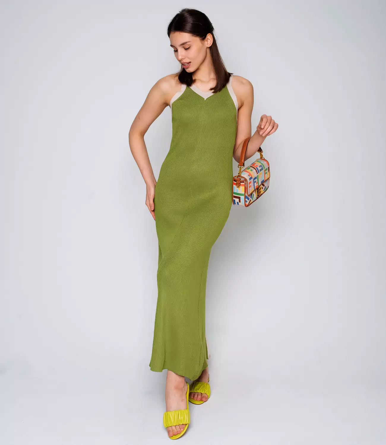 Платье #КТ261122-7, оливковый - фото 1