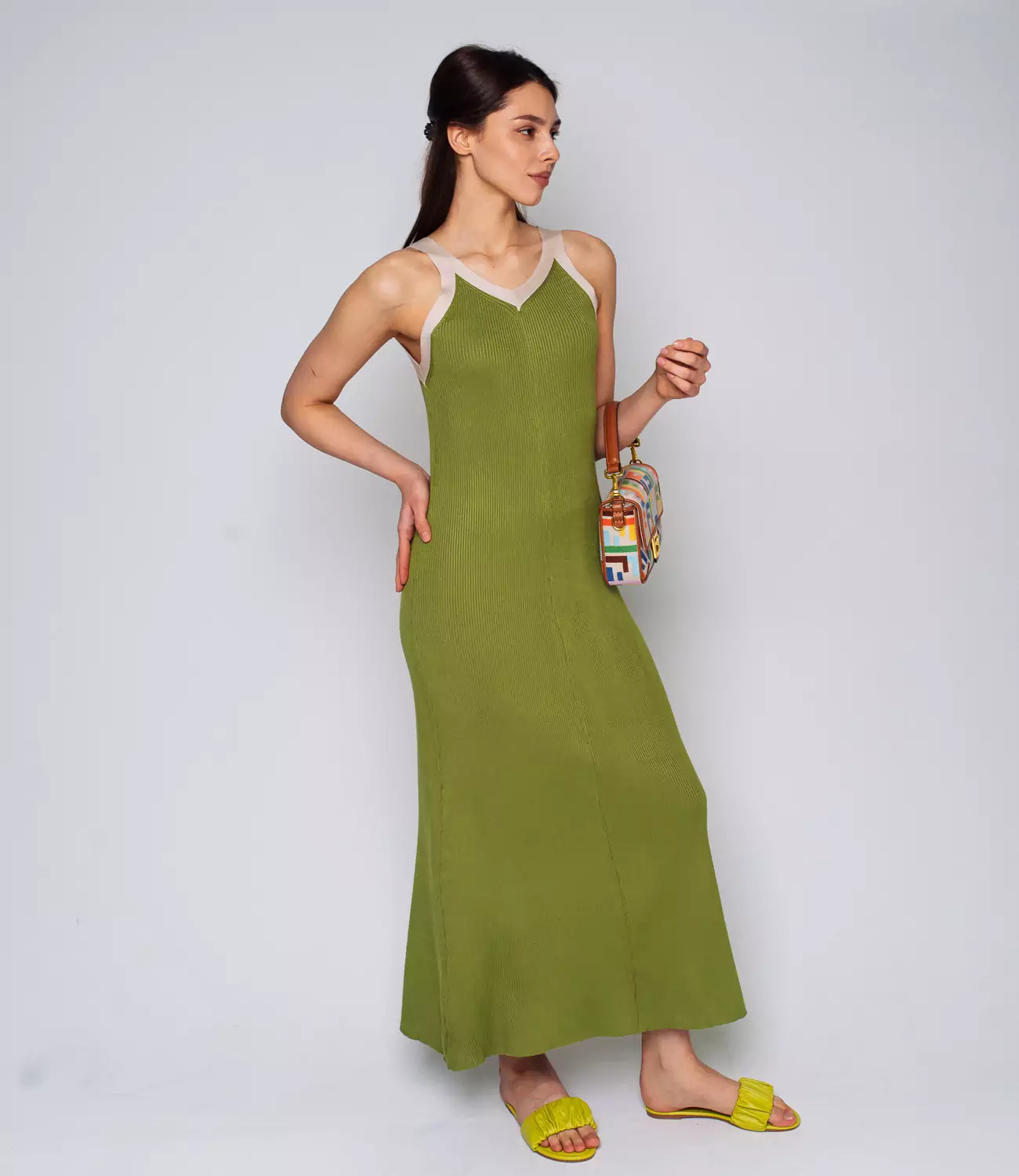 Платье #КТ261122-7, оливковый - фото 4