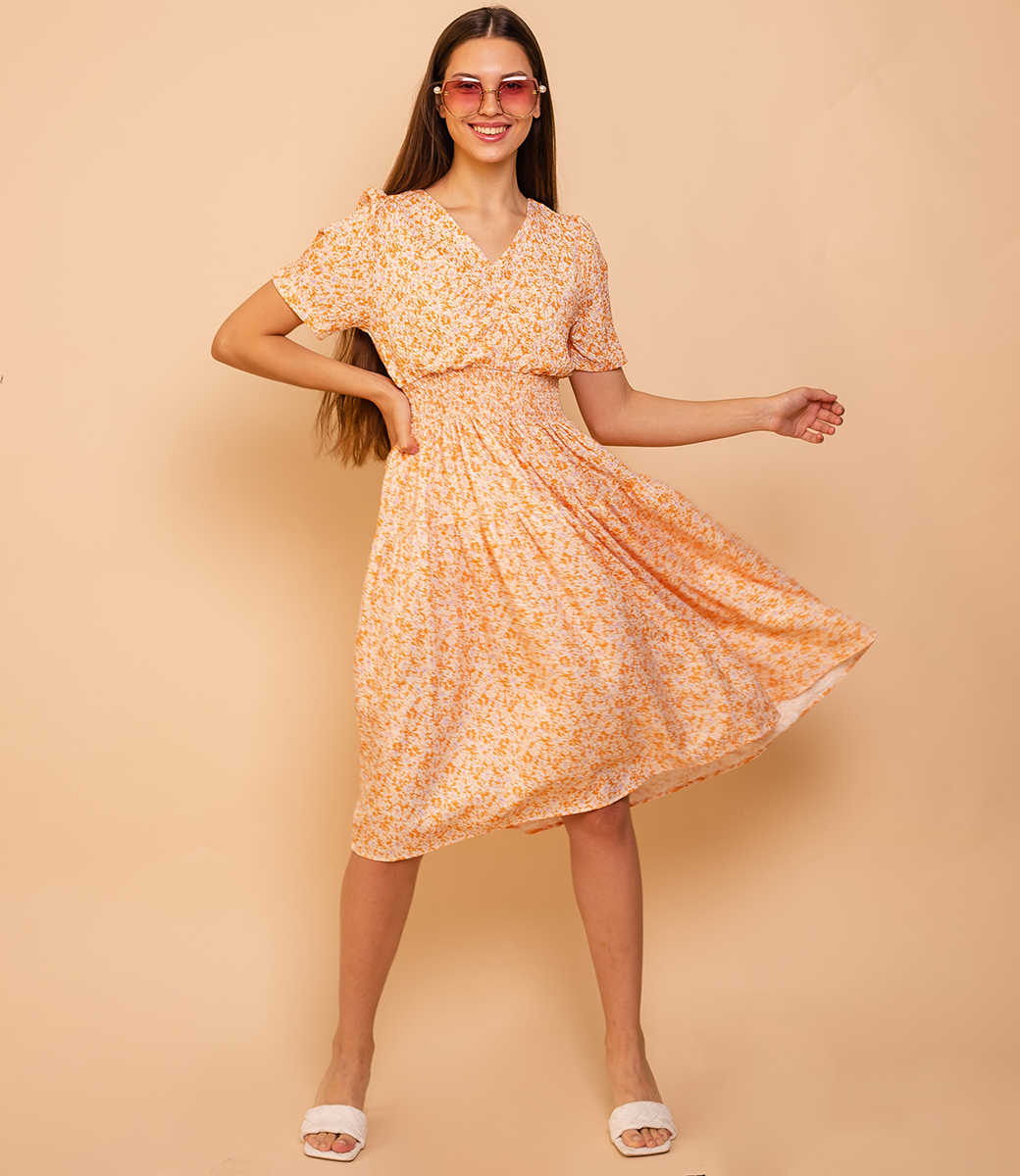 Платье #КТ264, оранжевый