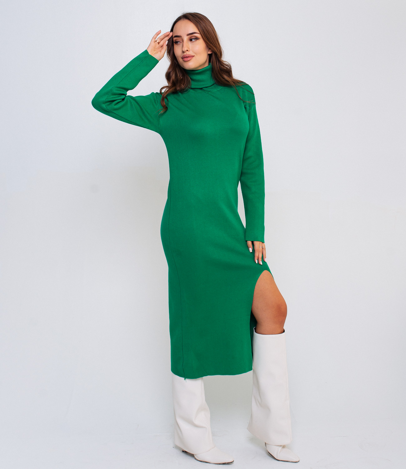 Платье #КТ7513, зелёный - фото 4