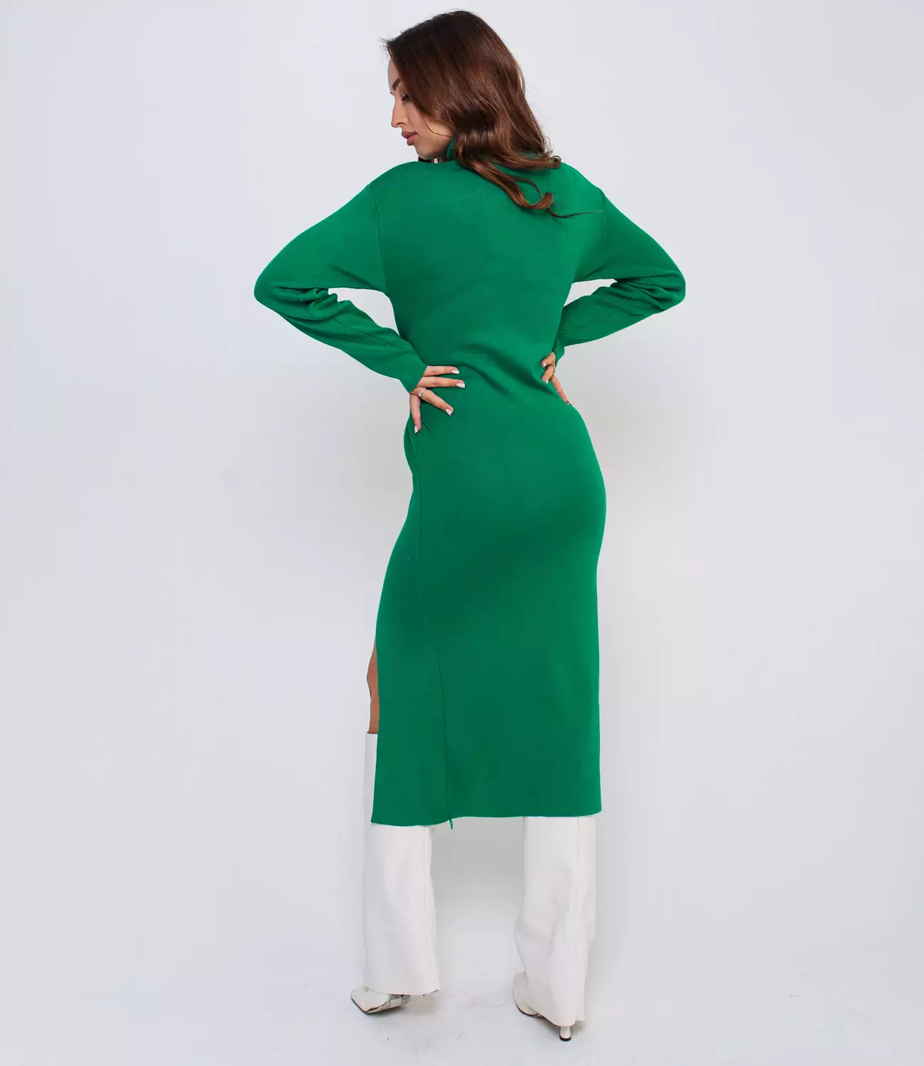 Платье #КТ7513, зелёный - фото 3