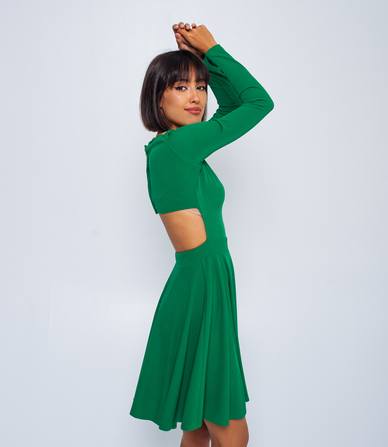 Платье #БШ1612, зелёный - фото 2