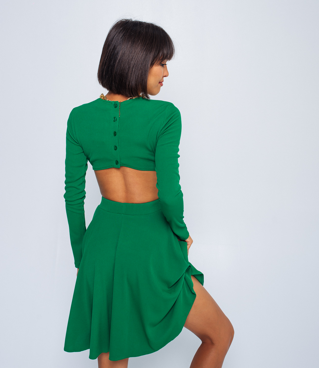Платье #БШ1612, зелёный - фото 3