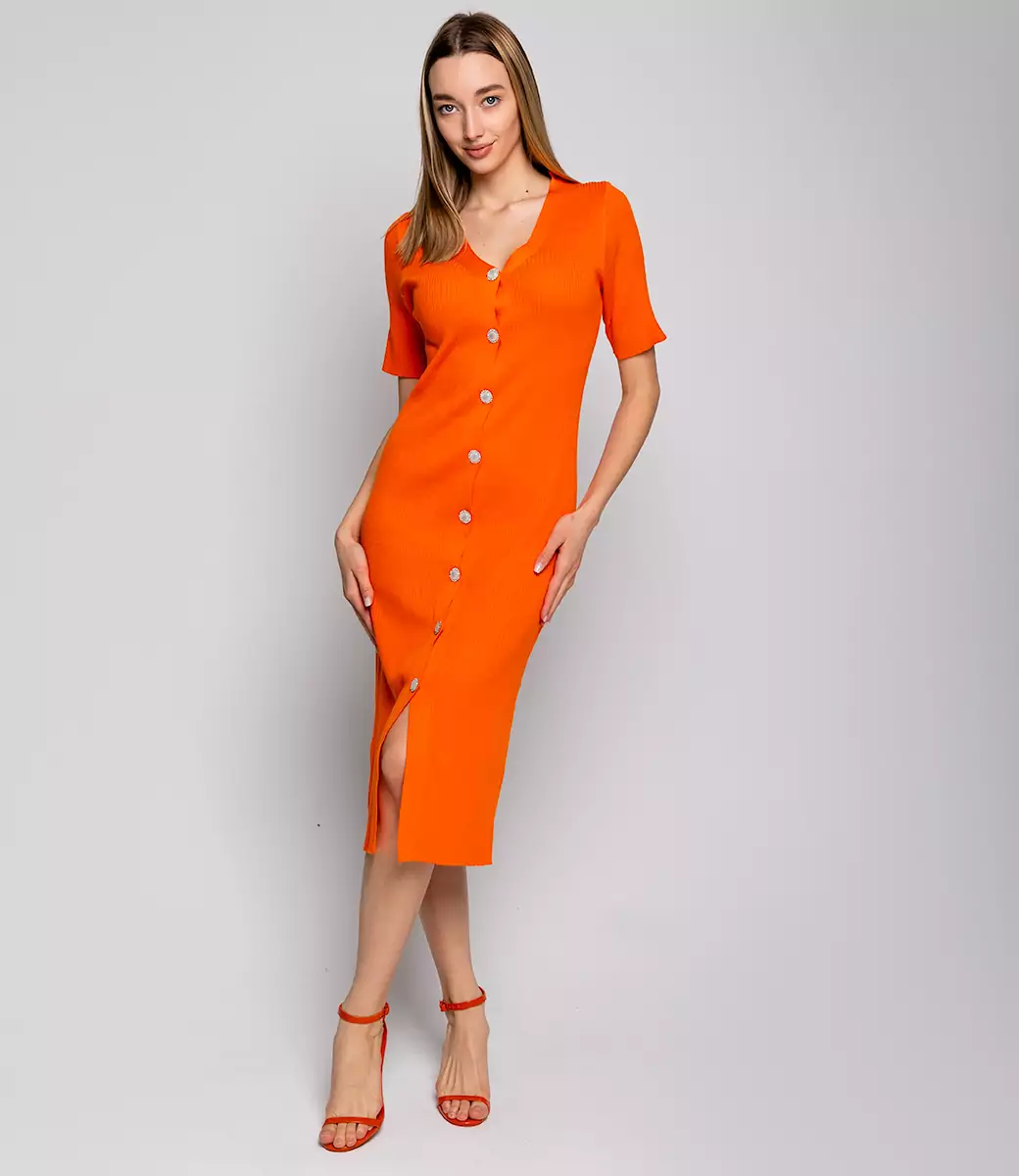 Платье #КТ83019, оранжевый - фото 1