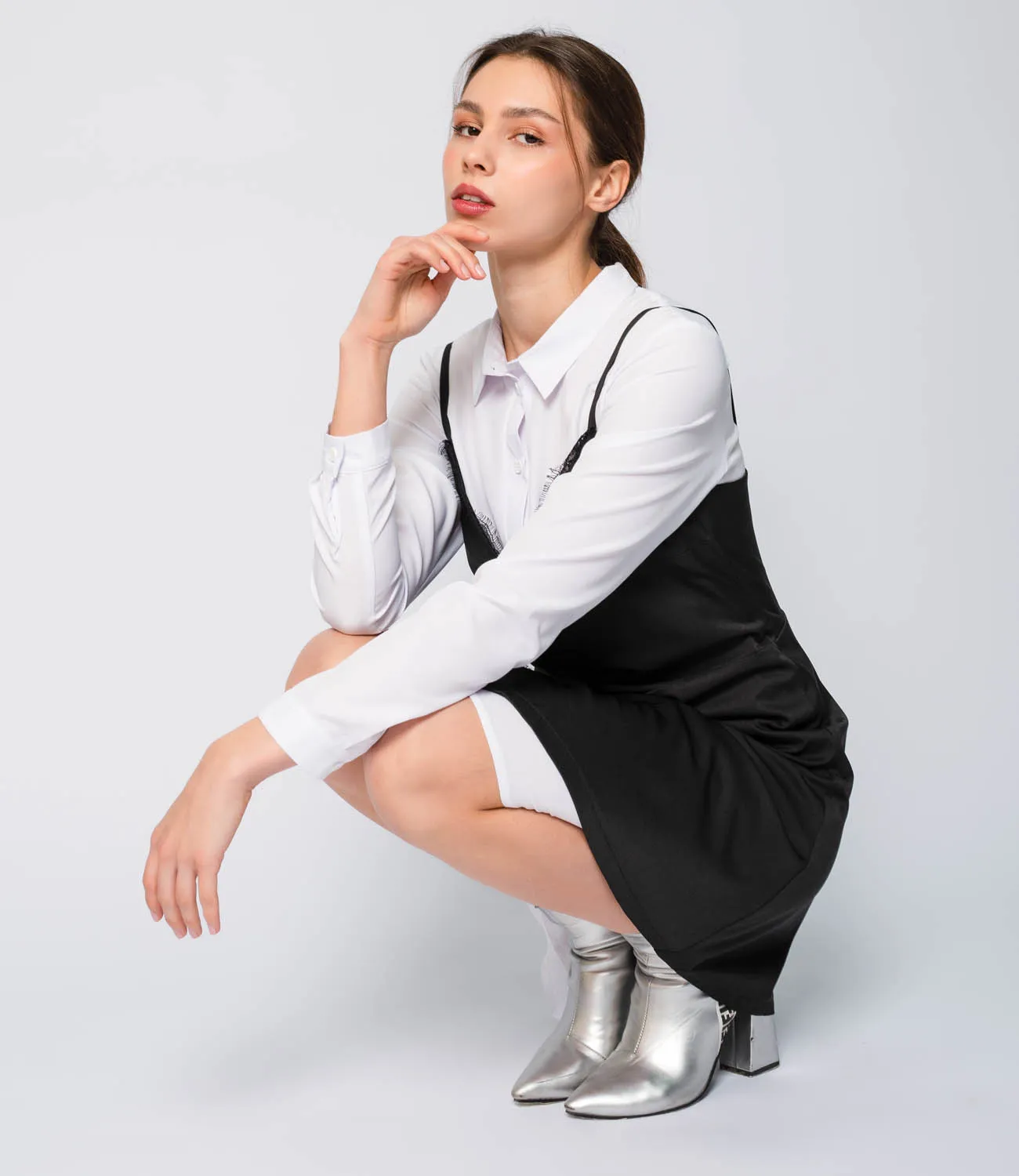 Костюм #1875**, чёрный,белый