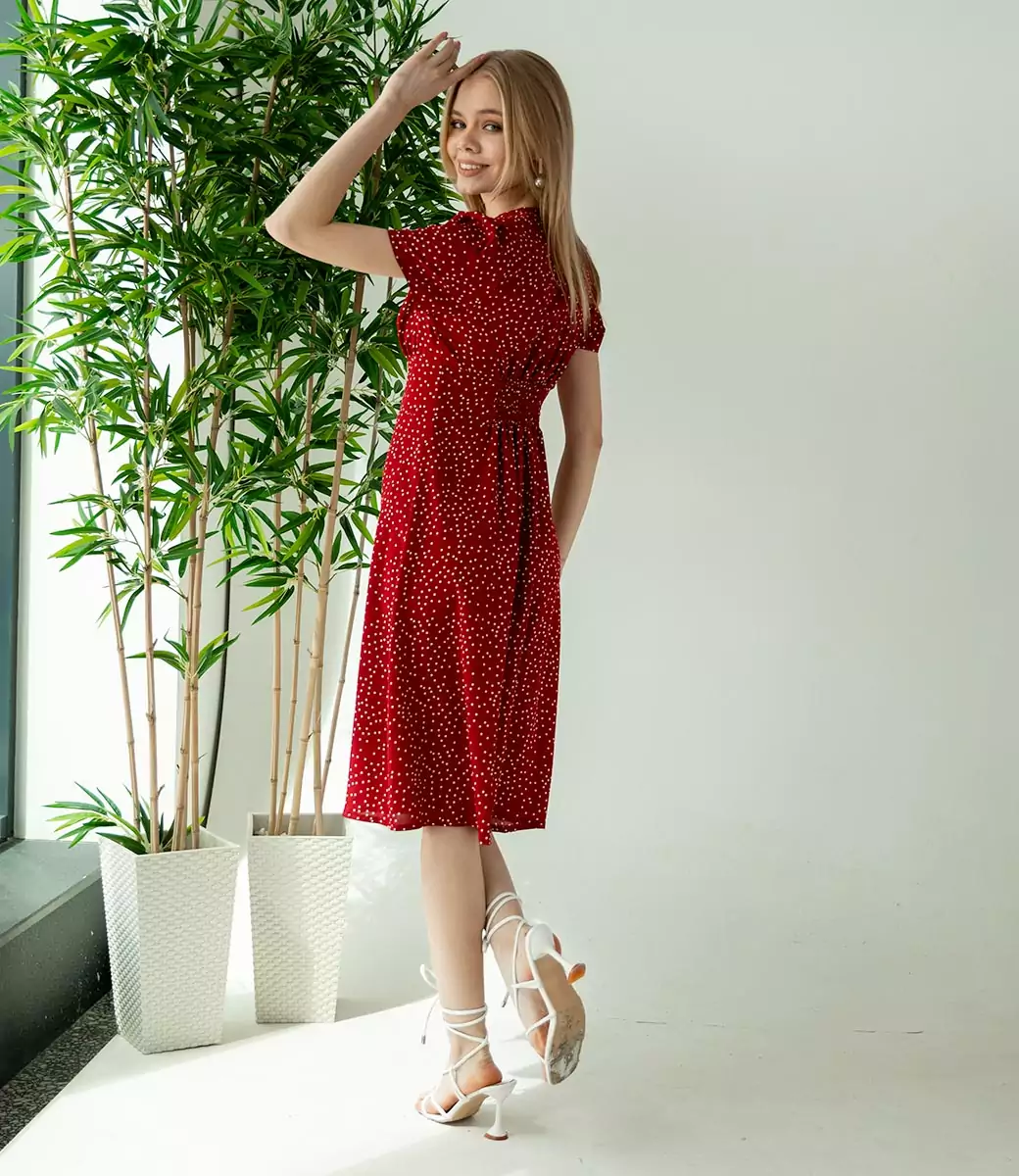 Платье #КТ2104, бордовый - фото 4