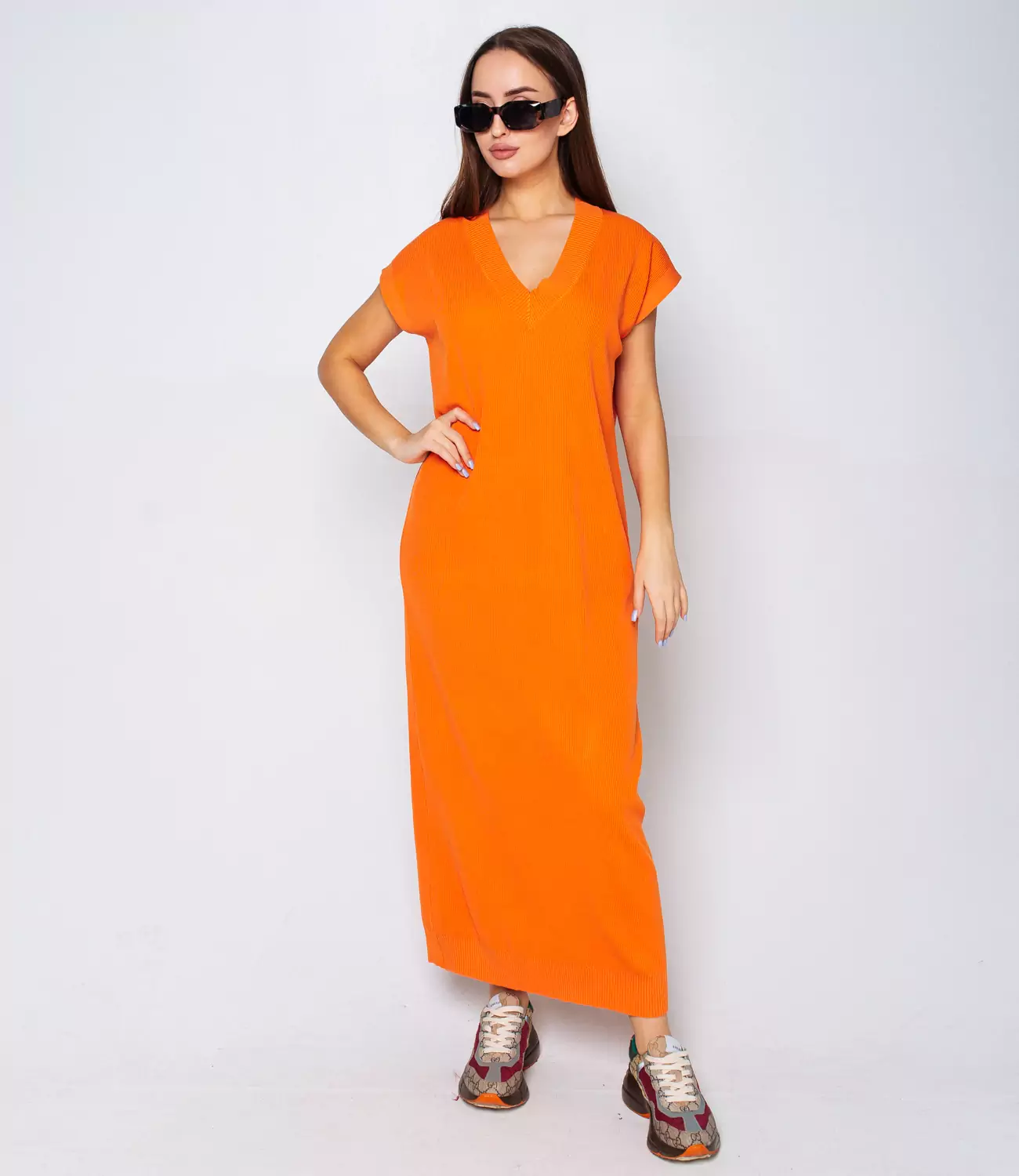 Платье #КТ7541, оранжевый - фото 1
