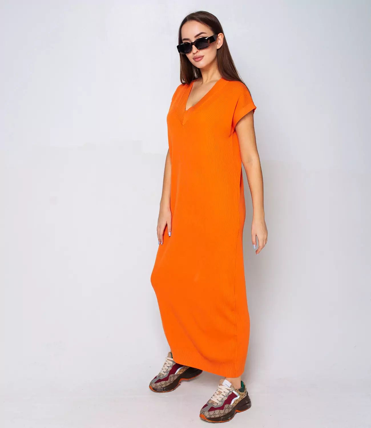 Платье #КТ7541, оранжевый - фото 2