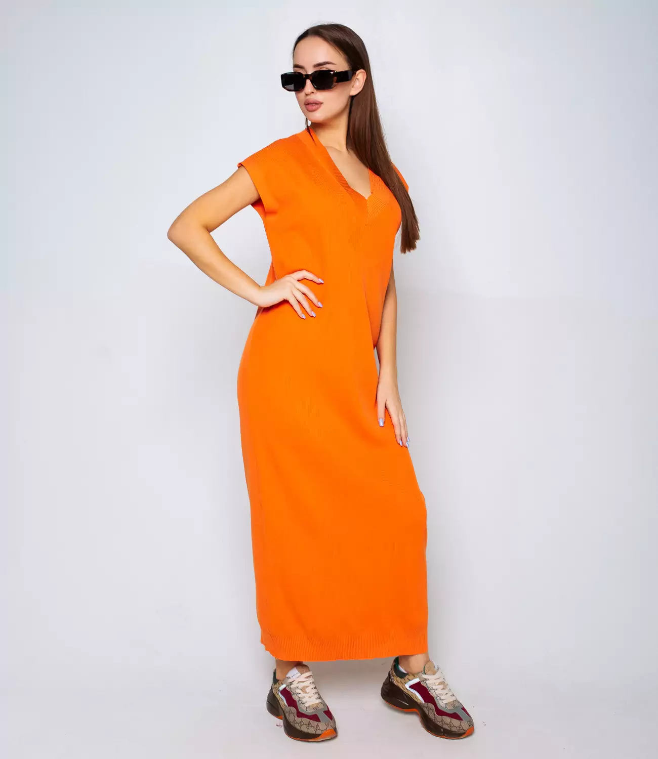 Платье #КТ7541, оранжевый - фото 4