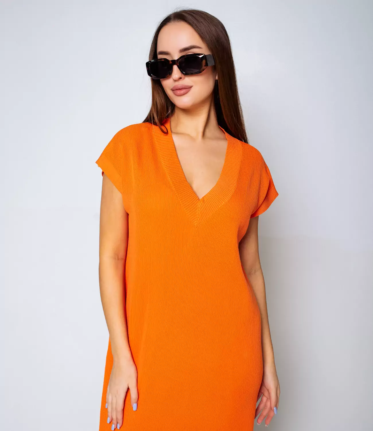 Платье #КТ7541, оранжевый - фото 5