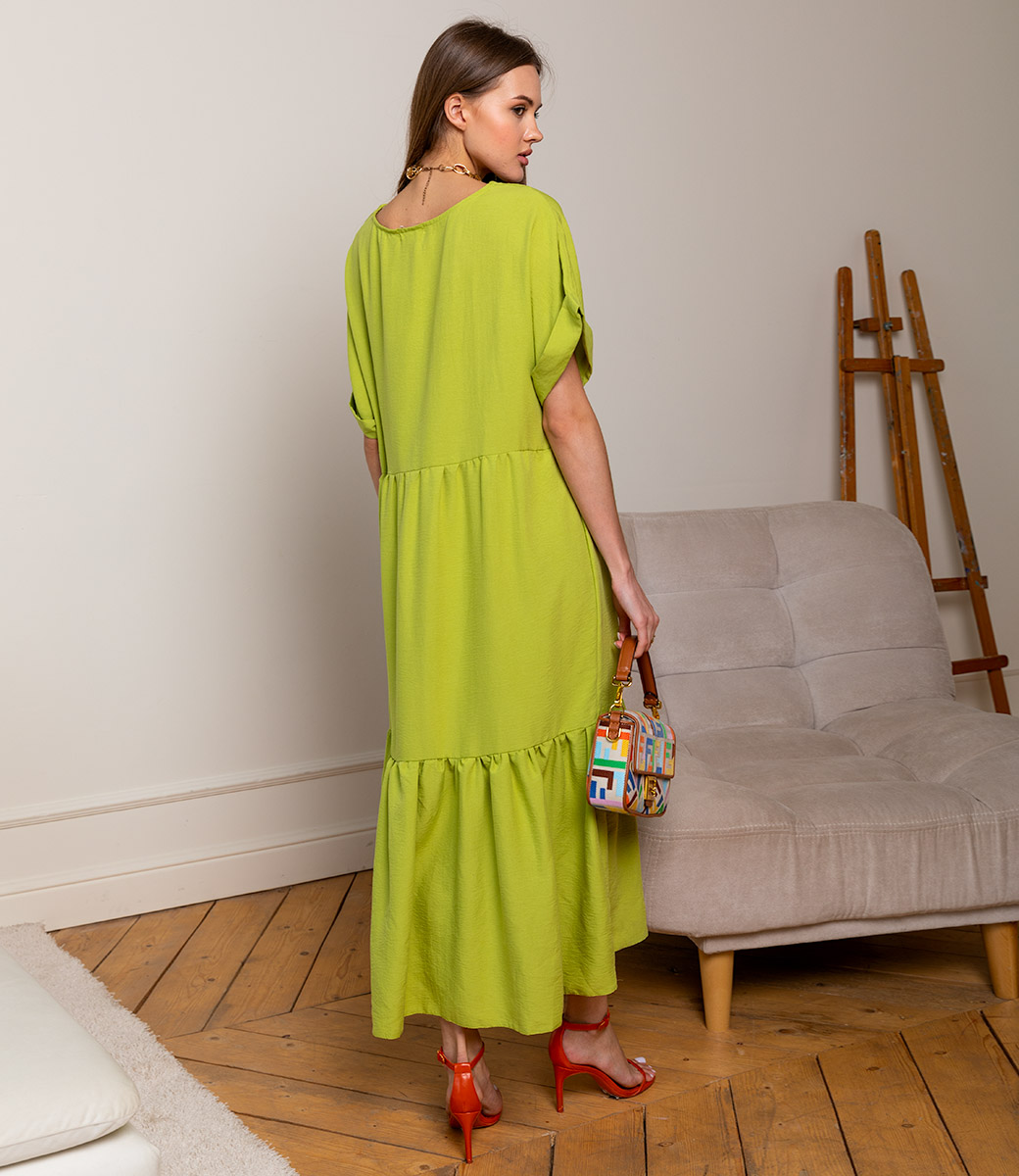 Платье #ОБШ1494, оливковый - фото 4