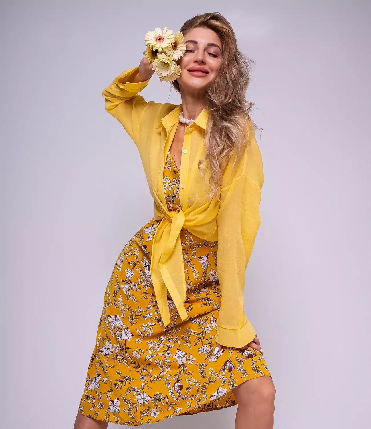 Платье #ОБШ1443-1, горчичный, желтый
