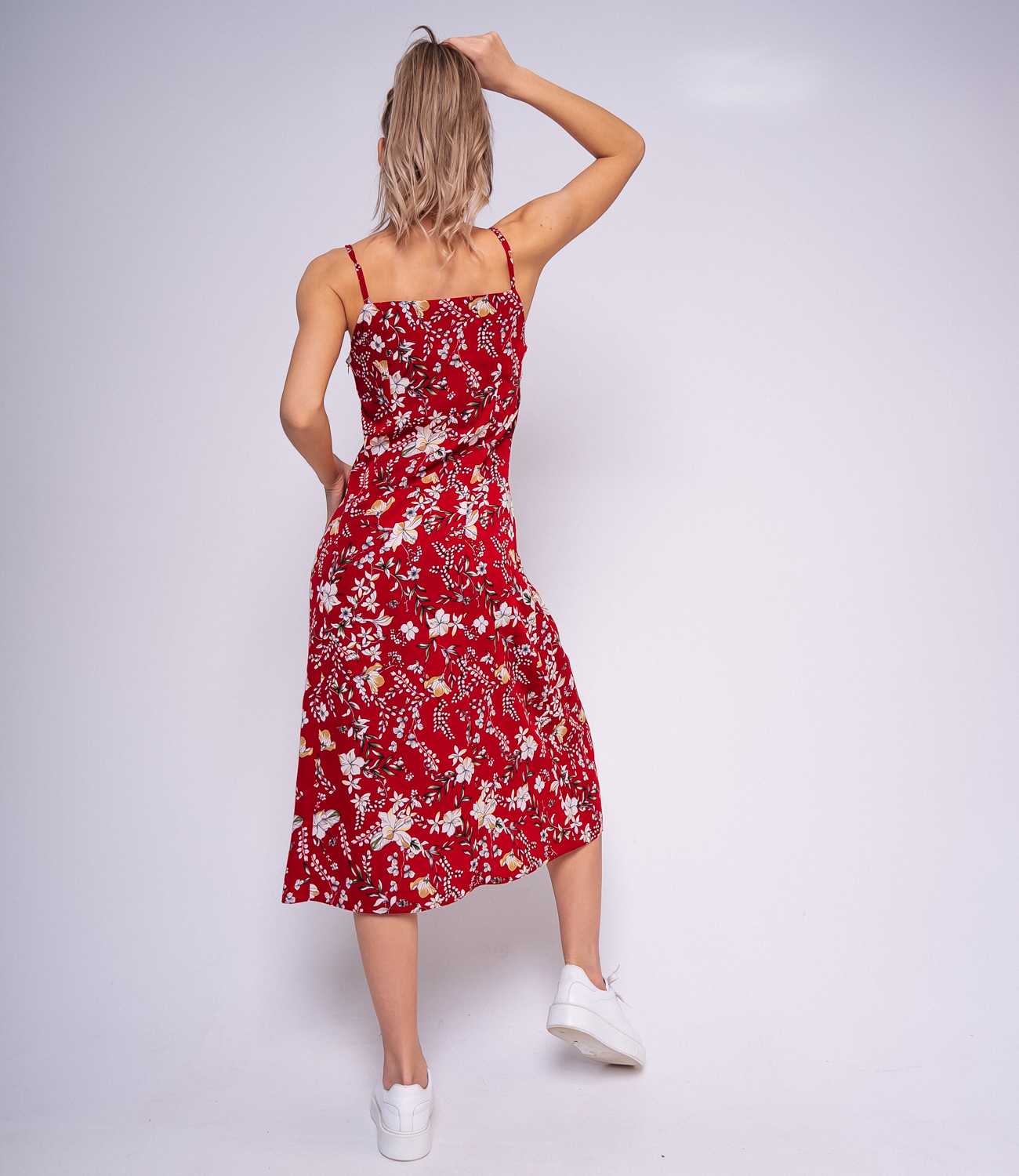 Платье #ОБШ1443-1, красный, белый - фото 4