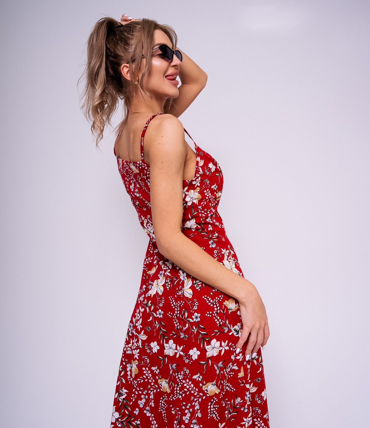 Платье #ОБШ1443-1, красный, белый - фото 5