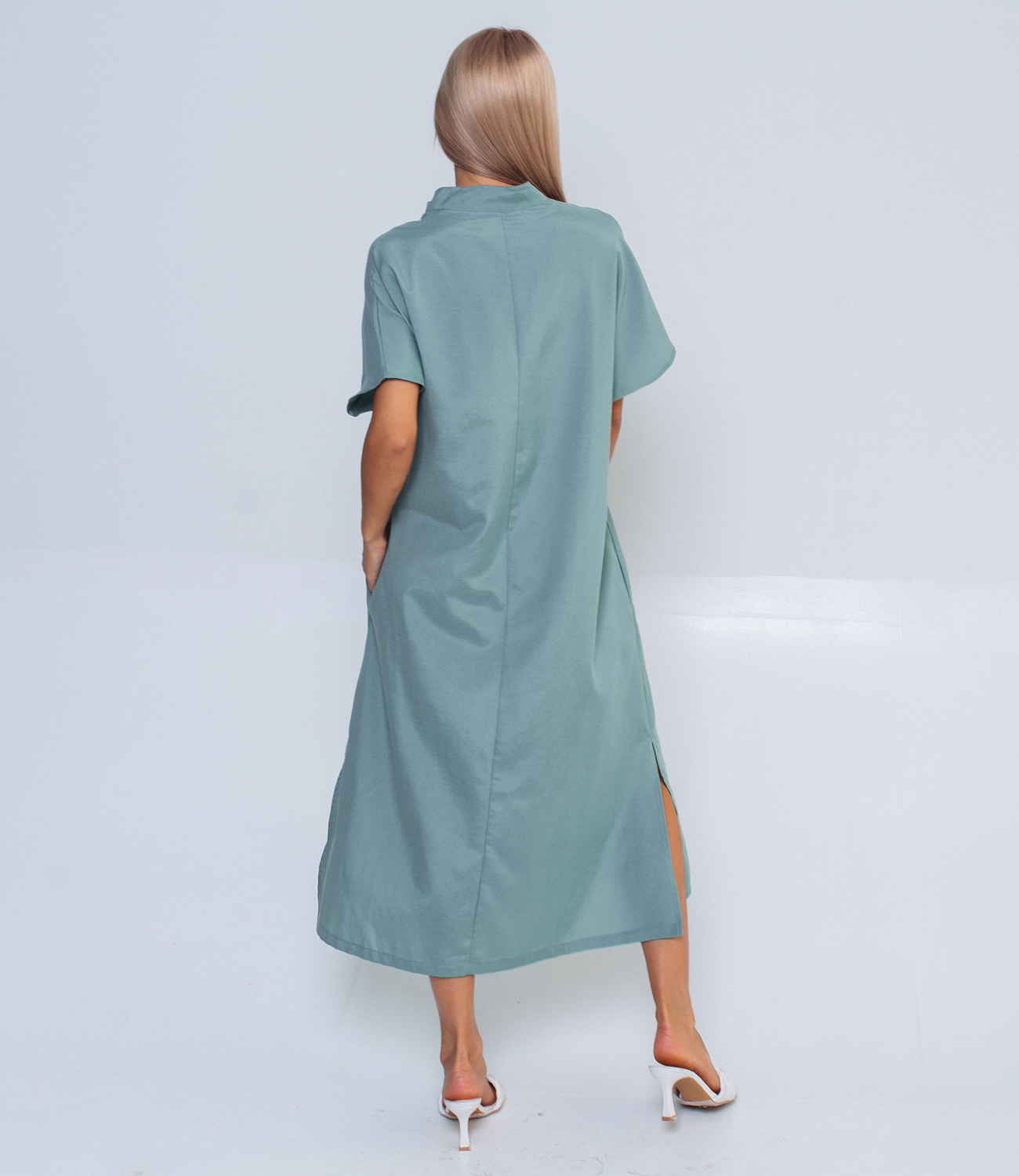 Платье #БШ1439, серо-зелёный - фото 3