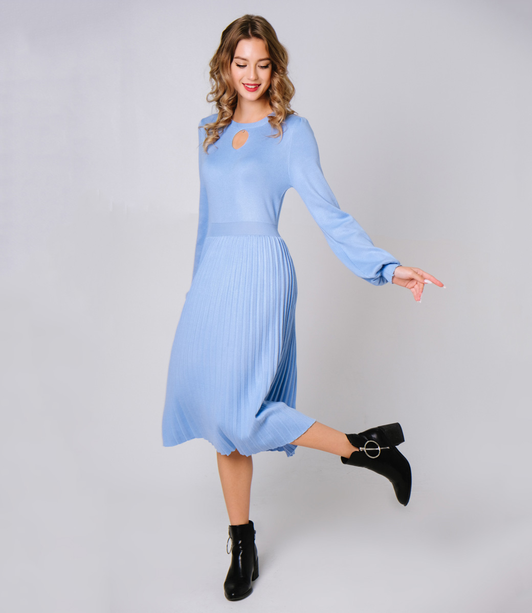 Платье #КТ7638, голубой - фото 3