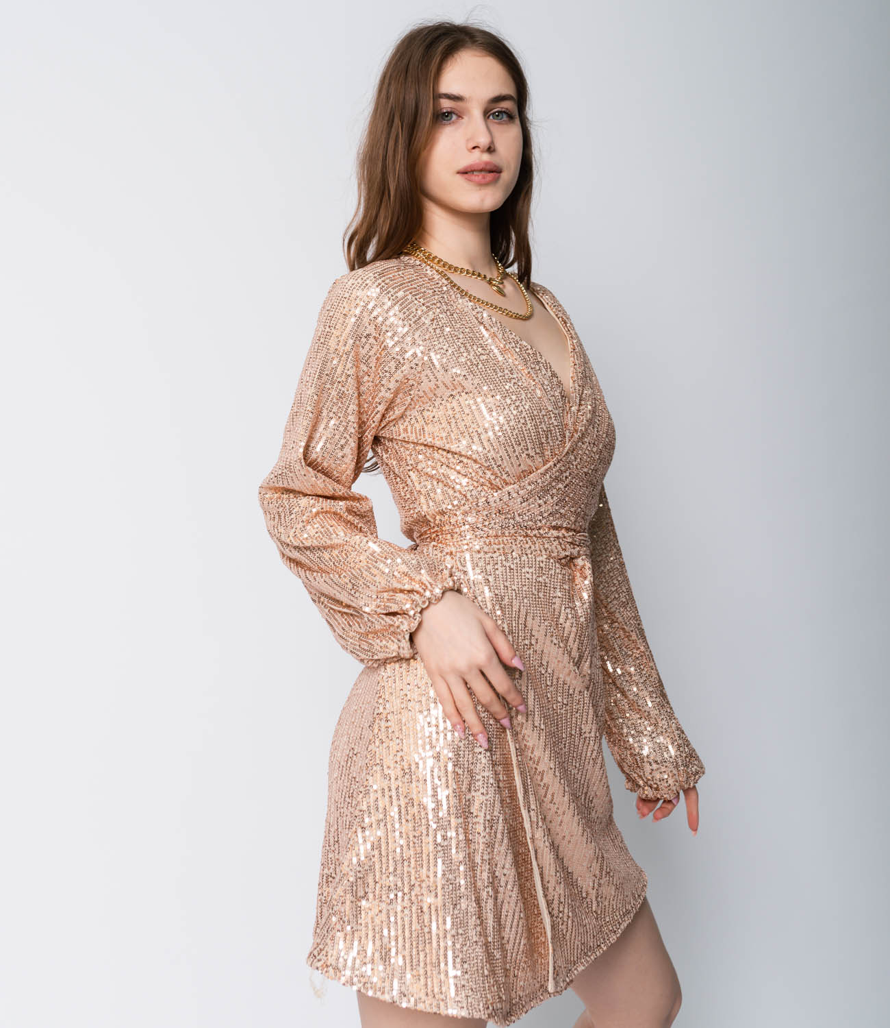 Платье #20220, золотистый - фото 4
