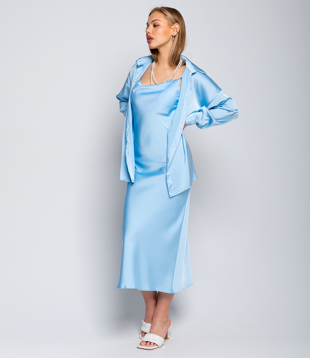 Платье #БШ1779, голубой - фото 2